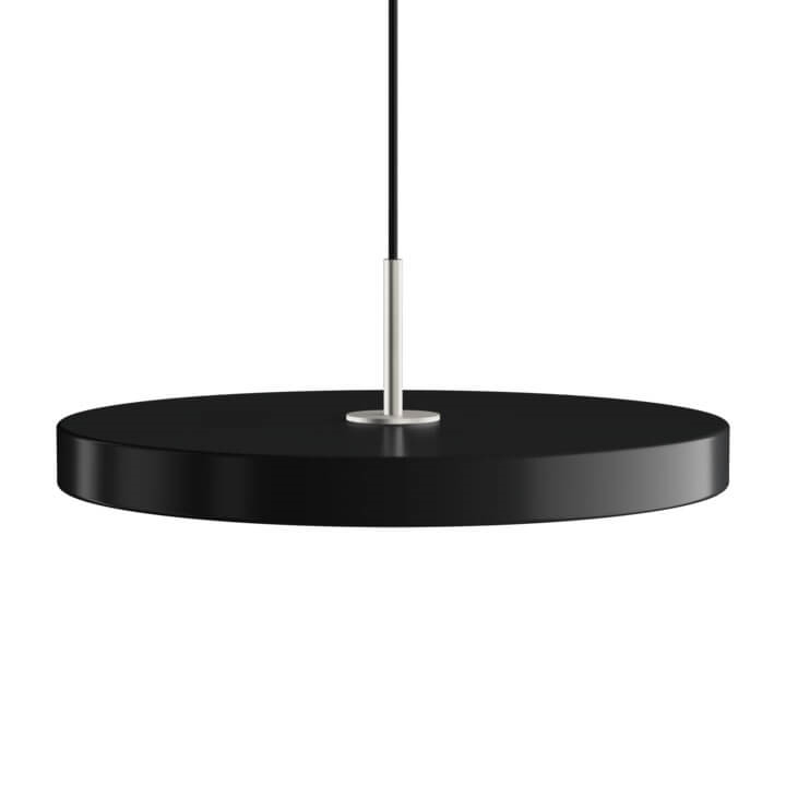 Asteria Plus medium hanglamp, zwart/staal