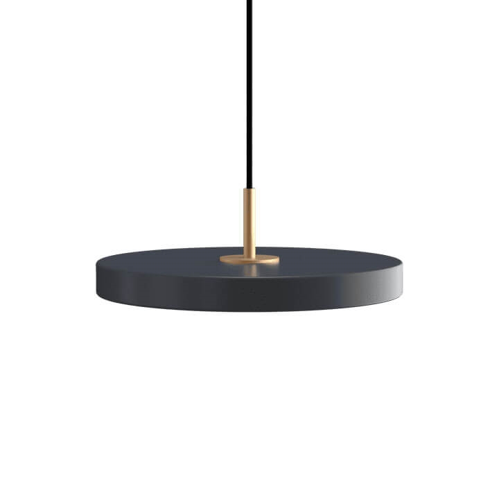 Asteria Plus mini hanglamp, antraciet/messing