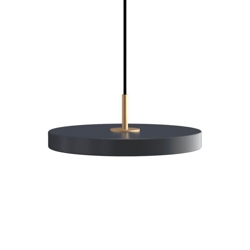 Asteria Plus mini hanglamp, antraciet/messing