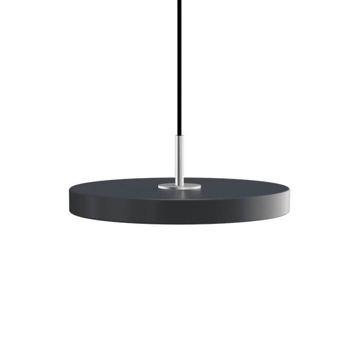 Asteria Plus mini hanglamp, antraciet/staal