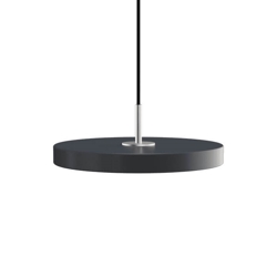 Asteria Plus mini hanglamp, antraciet/staal