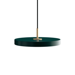 Asteria Plus mini hanglamp, forest groen/messing