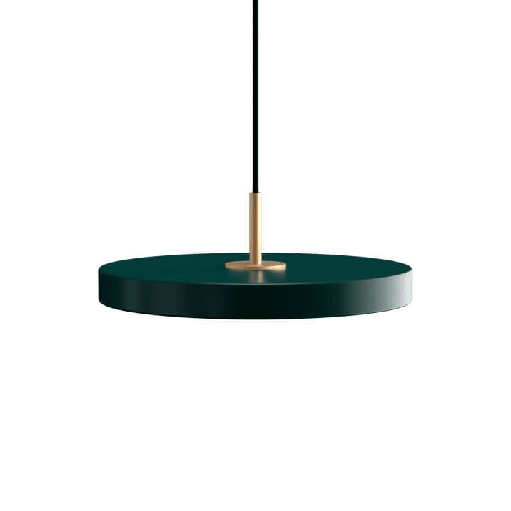 Asteria Plus mini hanglamp, forest groen/messing