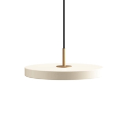 Asteria Plus mini hanglamp, pearl wit/messing
