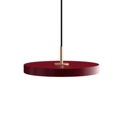 Asteria Plus mini hanglamp, robijnrood/messing