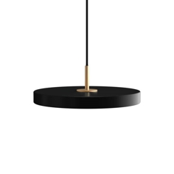 Asteria Plus mini hanglamp, zwart/messing