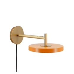 Asteria wandlamp kort, oranje/messing