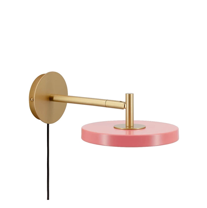 Asteria wandlamp kort, roze/messing