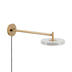 Asteria wandlamp lang, mist grijs/messing