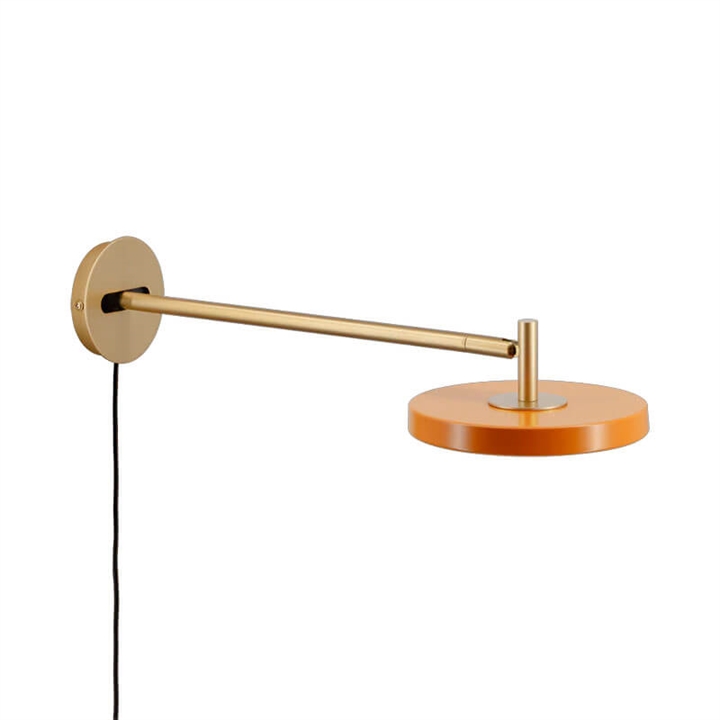 Asteria wandlamp lang, oranje/messing