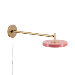 Asteria wandlamp lang, roze/messing