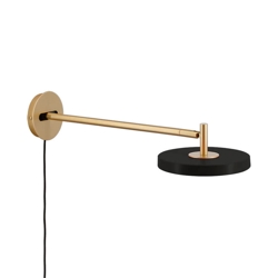 Asteria wandlamp lang, zwart/messing