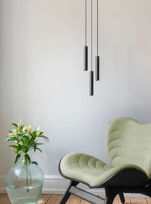 Chimes Cluster 3 clusterpendel, zwart eiken