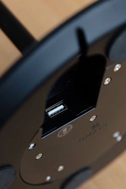 Santé tafellampstandaard m/USB, zwart