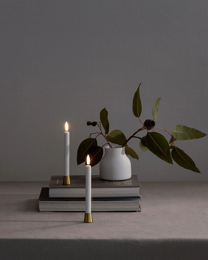 LED mini kaarslicht, Nordic White, Smooth, 2-pack, 1,3x13,8cm