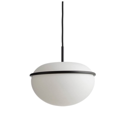 Pump hanglamp, opaal/zwart