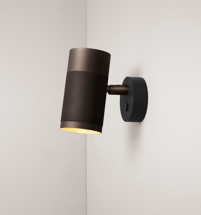 Thorup Copenhagen Patrone wandlamp small, gebronsd messing/donker, 120 mm