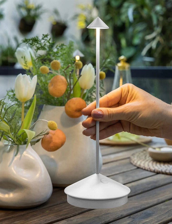 Pina batterijlamp/tafellamp, wit