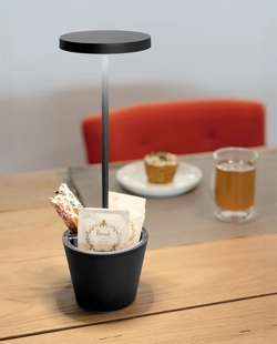 Poldina Reverso batterijlamp / tafellamp, donkergrijs