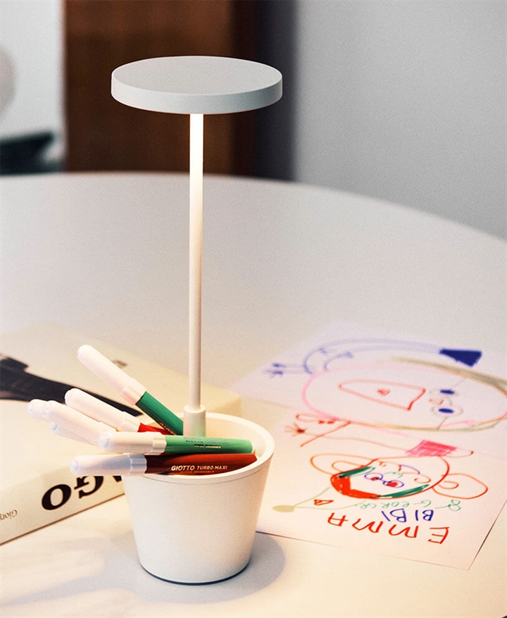 Poldina Reverso batterijlamp / tafellamp, wit