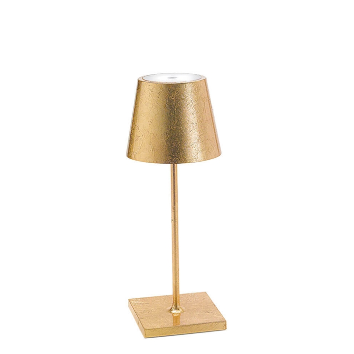 Poldina mini batterijlamp / tafellamp, antiek goud