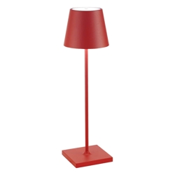 Poldina batterijlamp / tafellamp, rood