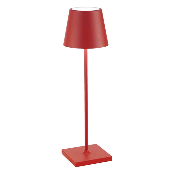 Poldina batterijlamp / tafellamp, rood