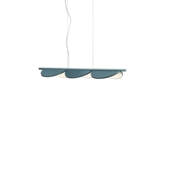Almendra Linear hanglamp S3, metallic bay blauw