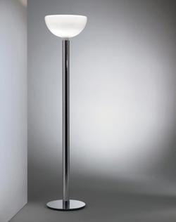 AM2C vloerlamp, chroom/wit