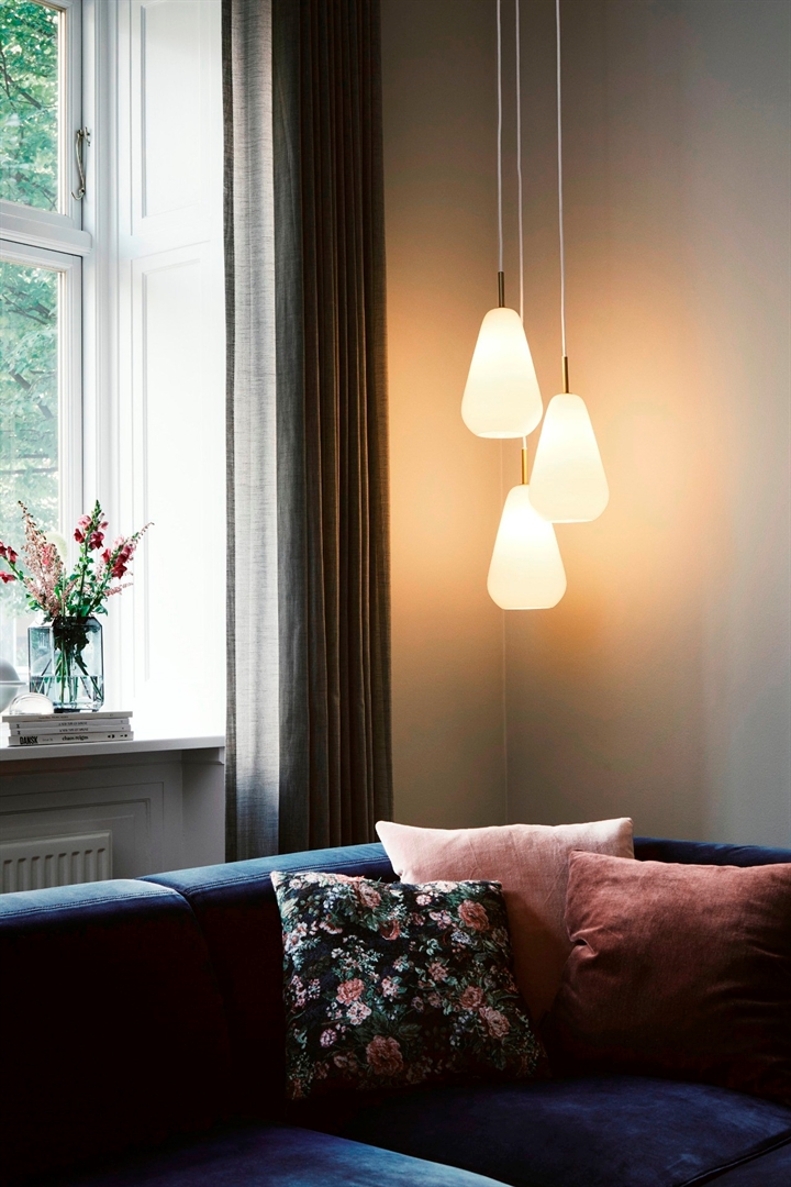 Anoli 3 hanglamp, nordic goud/opal