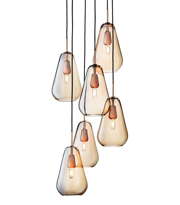Anoli 6 hanglamp, nordic goud/goud