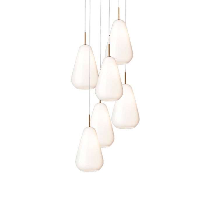 Anoli 6 hanglamp, nordic goud/opal