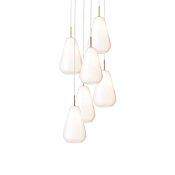 Anoli 6 hanglamp, nordic goud/opal