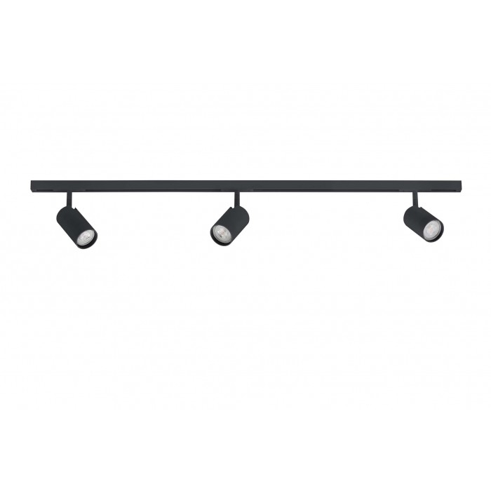 DESIGNLINE railset 1 meter m/3 Tube spots, zwart
