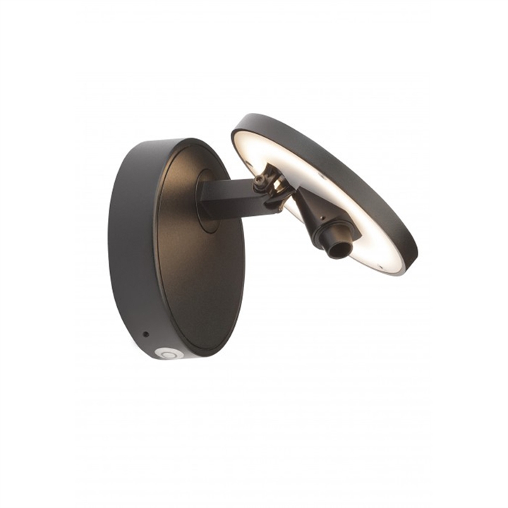 DOT W120 wandlamp met dimmer, zwart