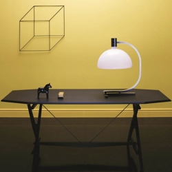 AS1C tafellamp, chroom/wit