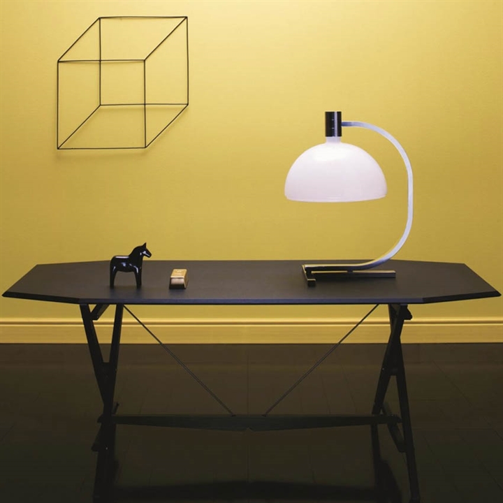 AS1C tafellamp, chroom/wit