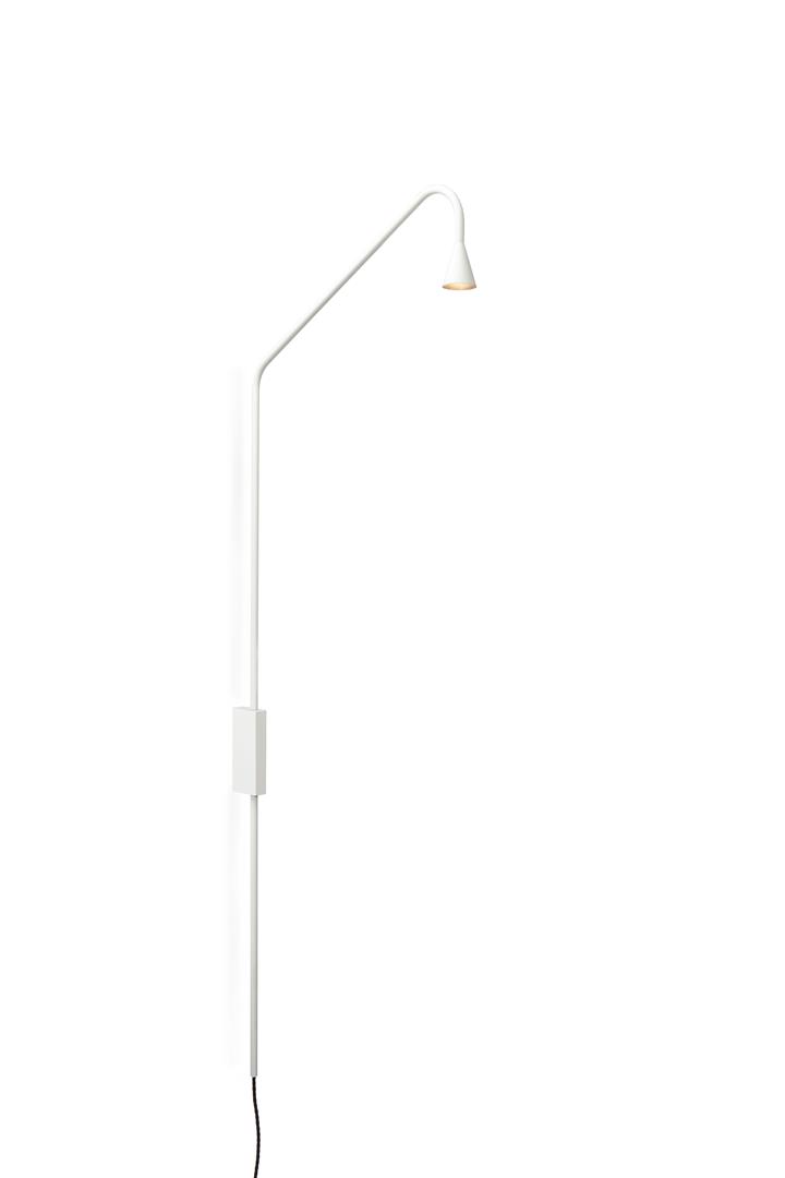 Austere wandlamp met touchdimmer en stekker, wit