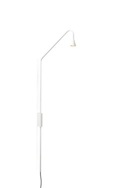 Austere wandlamp met touchdimmer en stekker, wit