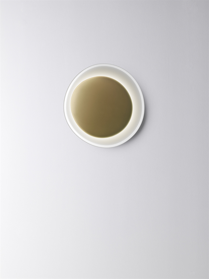 Bahia mini LED wandlamp/plafondlamp, goud/wit, dimbaar