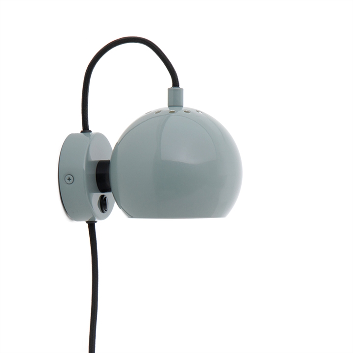 Ball wandlamp, glanzend mint
