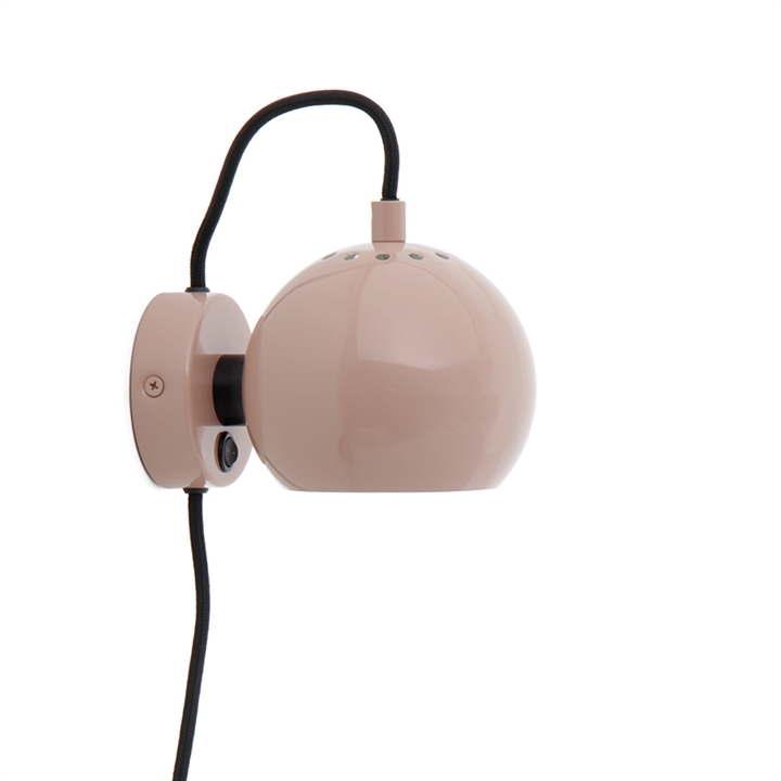 Ball wandlamp, glanzend nude
