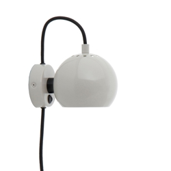 Ball wandlamp, glanzend pale grey