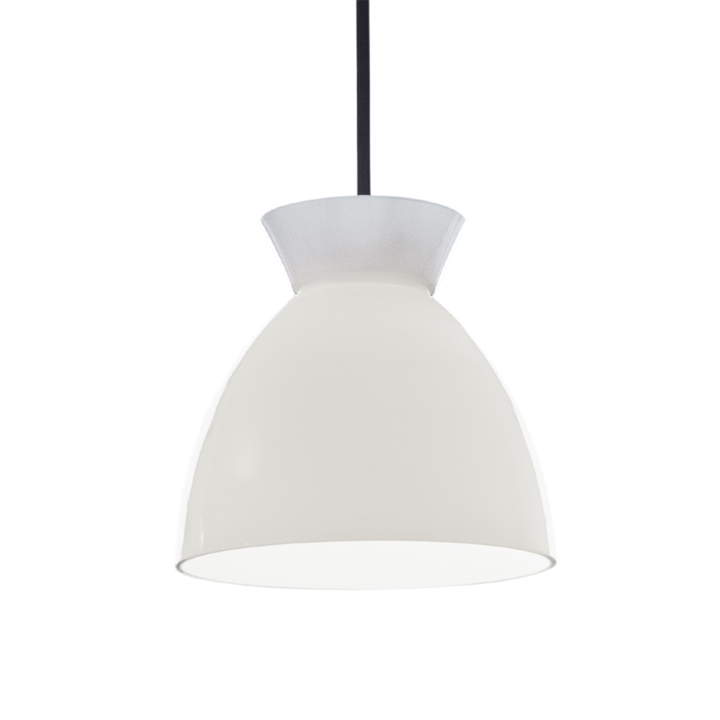 Bikube 180P hanglamp, opaal/zwarte kabel