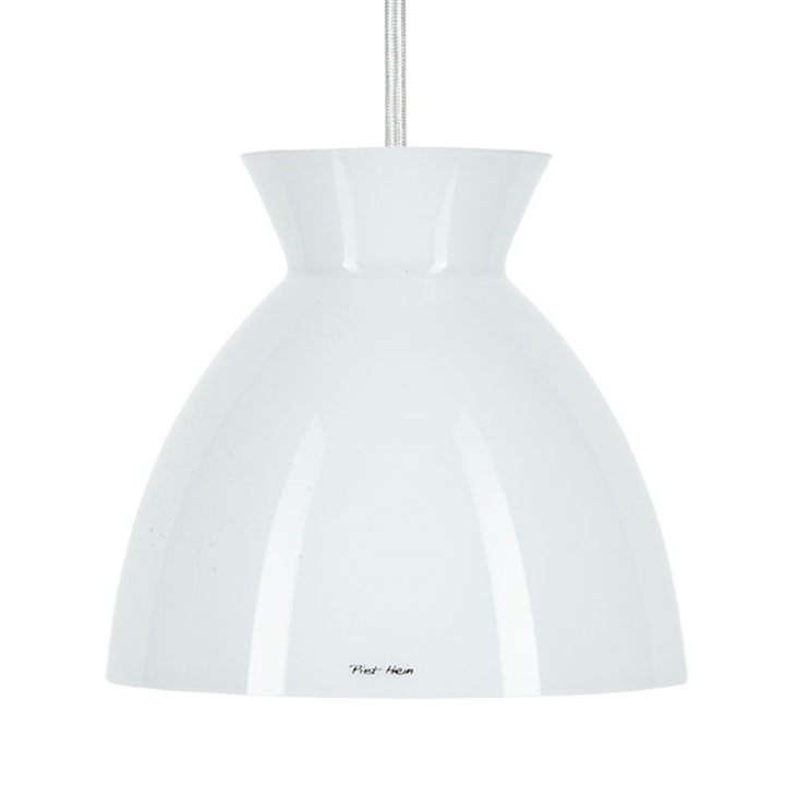 Bikube 290P hanglamp, opaal/witte kabel