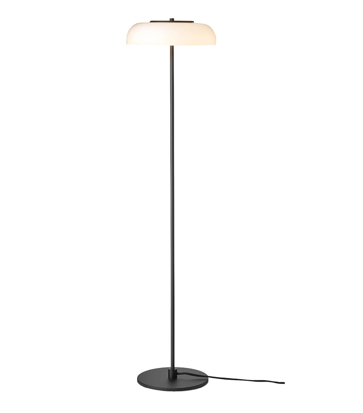 Blossi vloerlamp Ø29, zwart/opaal