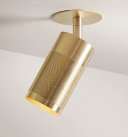 Thorup Copenhagen Patrone inbouw plafondspot met afdekplaat, massief messing, 120 mm