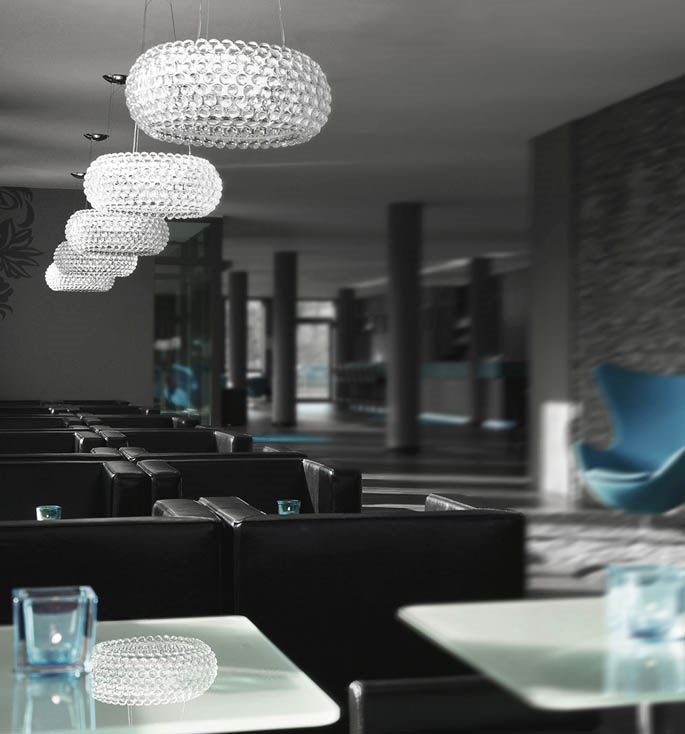 Caboche Plus Media pendel LED, transparant