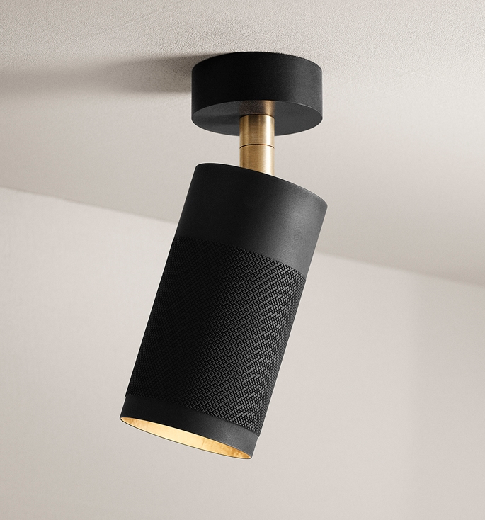 Thorup Copenhagen Patrone plafondspot m/baldakijn, zwart-bruine messing, 120 mm