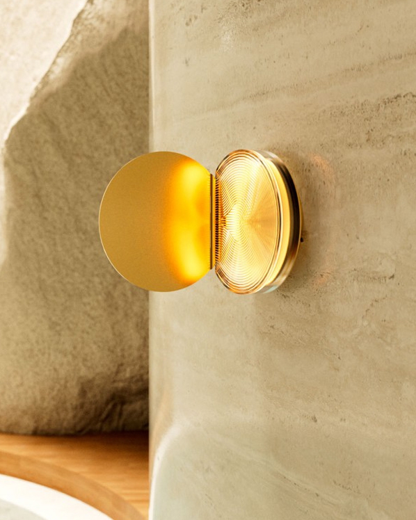 Poudrier wandlamp, messing